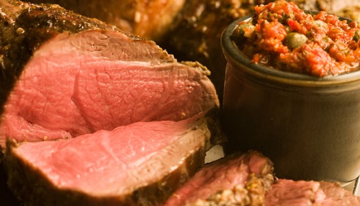 Grilled Leg of Lamb with Tomato Mint Tapenade