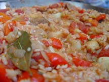 Spanish Paella with Shrimp, Chicken and Sausage