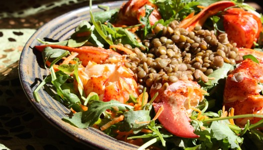 Lobster Lentil Arugula Salad