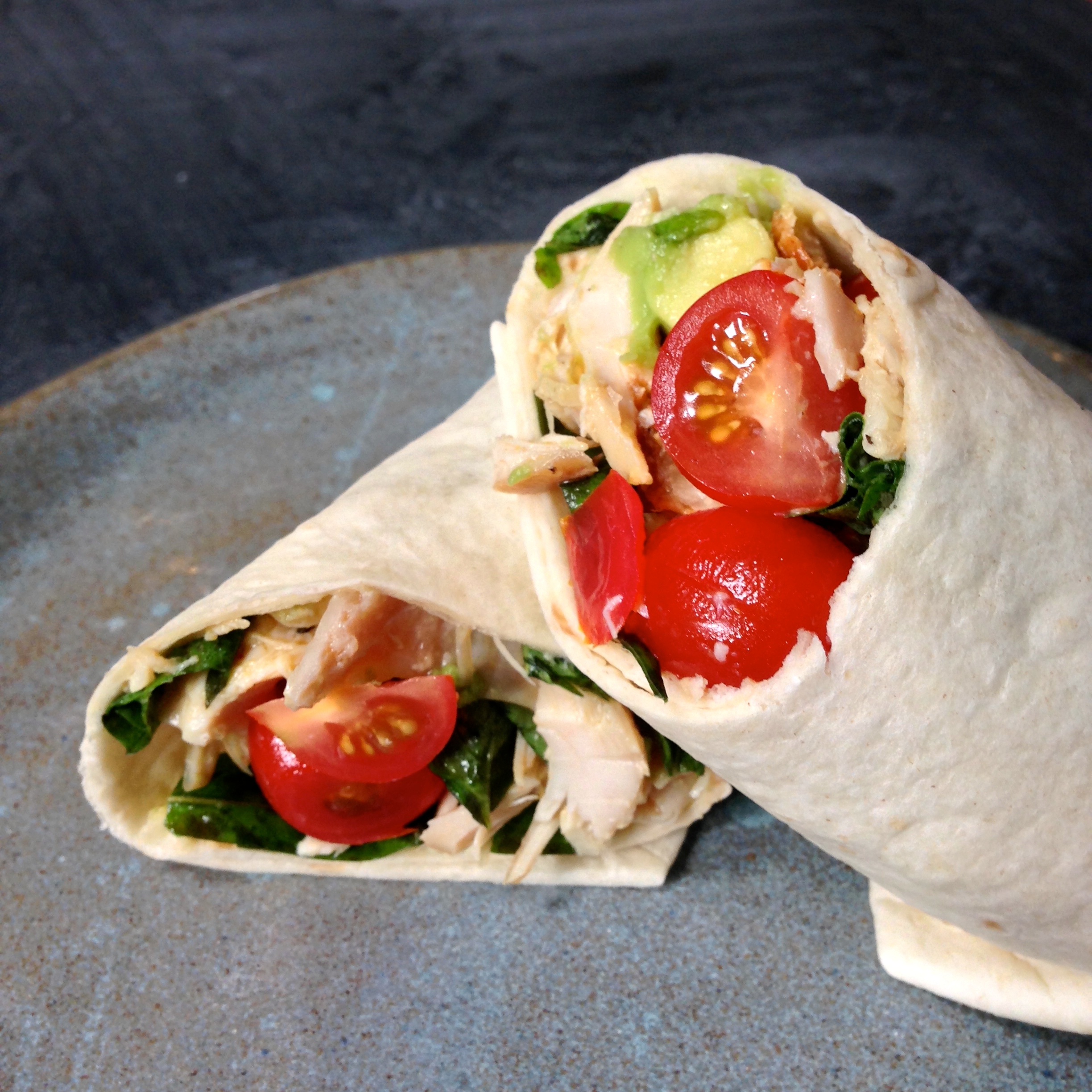 Rotisserie Chicken Wrap with Avocado, Tomatoes and Basil - Chef Michael ...