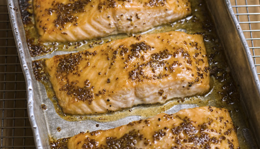 Slow-Baked Salmon with Honey Mustard Glaze